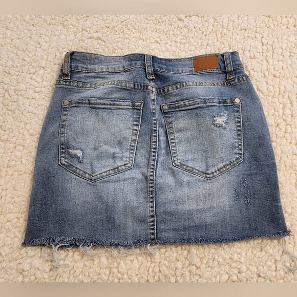 Judy Blue distressed raw‎ hem denim Jean mini stretch skirt size small - Picture 3 of 7